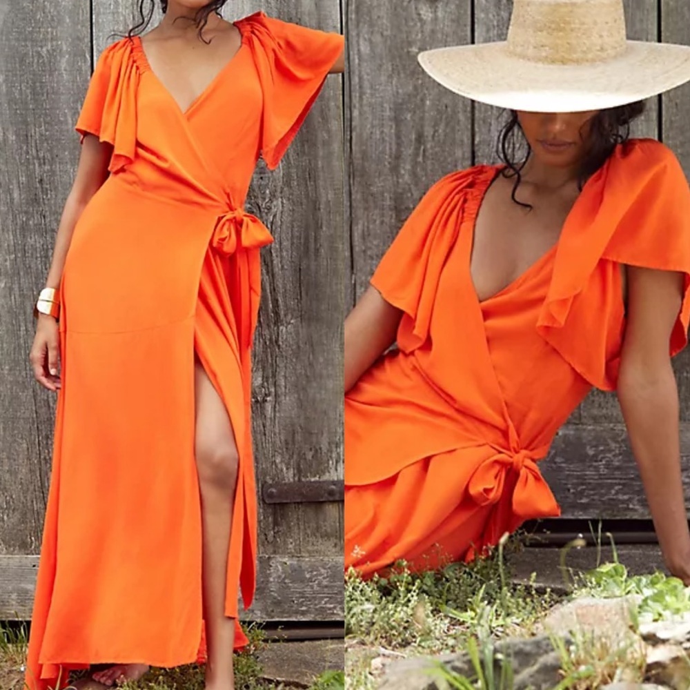 L*Space Dress Womens Small Panama Cover Up Wrap Vibrant Beachy Boho Feminine